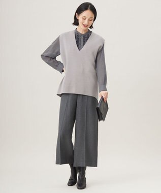 自由区 ブライトリングツイードクロップド パンツ スレート