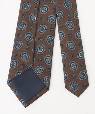JOSEPH ABBOUD 【日本製】フラワークレストパターン ネクタイ ダークブラウン系2
