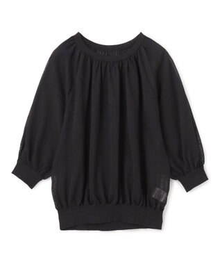 UNFILO シアーギャザーニット ブラック