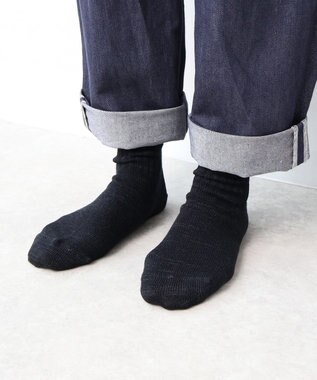 WHITE MAILS PAPER WIDE RIB CREW SOCKS ソックス