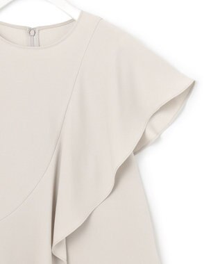 ICB 【WEB限定・洗える】BackSatinGeorgette ラッフルブラウス ベージュ系