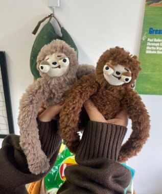 WEGO でかおめめなまけものぬいぐるみキーホルダー ブラウン