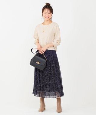 ANY SIS 【2SET】トップス×プリーツスカート セット ネイビー