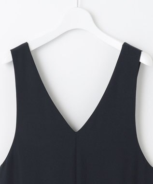 J.PRESS LADIES L 【洗える・イージーケア・UVカット・接触冷感】 ストレッチバックサテンジョーゼット ジャンパースカート ネイビー系