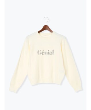 Te chichi ラインストーンレタードニットプルオーバー