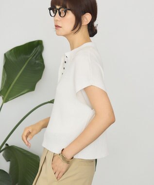 AMERICAN HOLIC フレンチスリーブリブニットポロ Off White