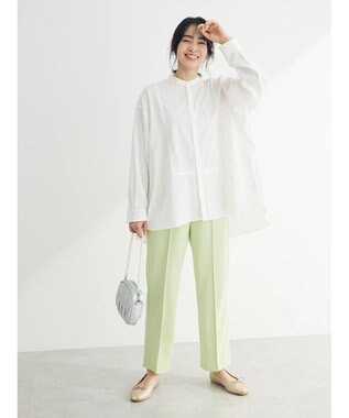 Green Parks カラミバンドカラーシャツ Off White
