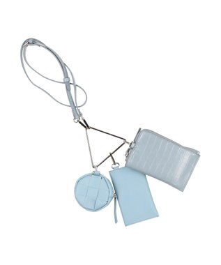 LA BAGAGERIE 【MONICA】トライアングルマルチショルダーバッグ ブルー