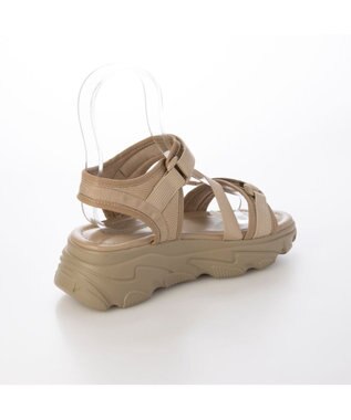 MODE ET JACOMO <noyau>トリプルベルクロ厚底スポーツサンダル ベージュ