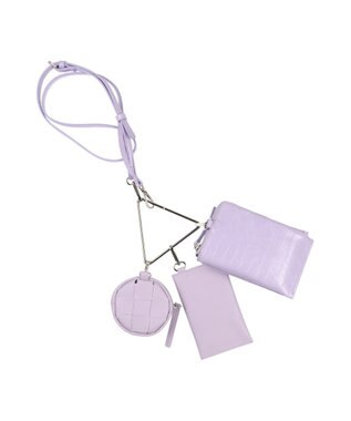 LA BAGAGERIE 【MONICA】トライアングルマルチショルダーバッグ ライラック