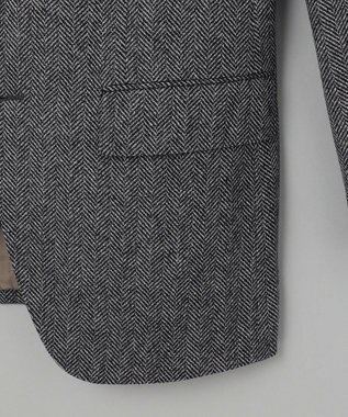 GOTAIRIKU 新色追加【一部ストレッチ】カシミヤブレンド 定番ツイードジャケット(25年モデル) グレー×ヘリンボーン
