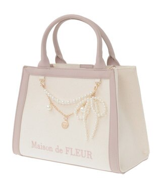 Maison de FLEUR チャーム付きスクエア2Wayバッグ Pink