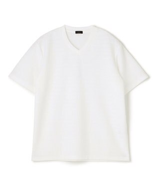 JOSEPH HOMME メランジリップル　Vネックカットソー ホワイト系