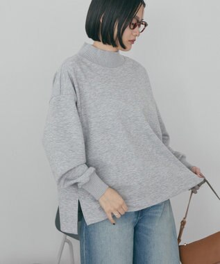 AMERICAN HOLIC ハイネックリブポンチプルオーバー Gray Mixture