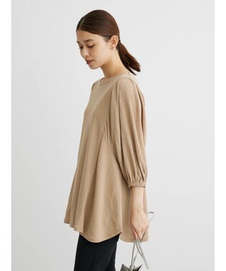 Green Parks ボリューム袖切替プルオーバー Beige