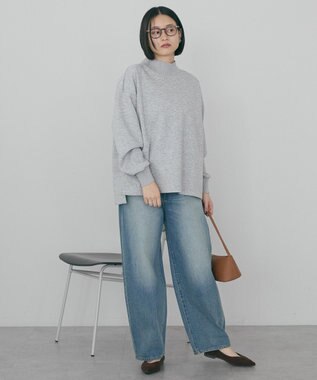 AMERICAN HOLIC ハイネックリブポンチプルオーバー Gray Mixture