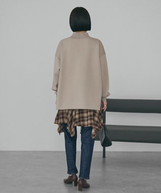 AMERICAN HOLIC ハイネックリブポンチプルオーバー Gray Beige