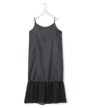 ICB 【洗える】ヴィンテージスパンブロード ワンピース チャコール系