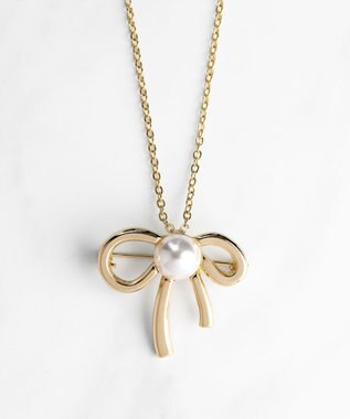 TOCCA RIBBON＆FLOWER BROOCH NECKLACE 2セット ブローチネックレス ゴールド系