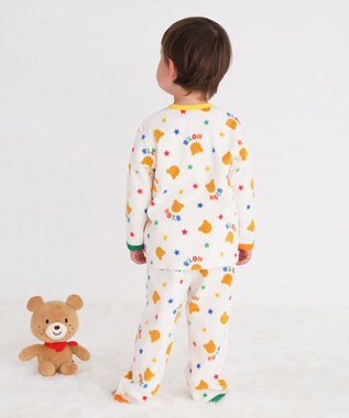 MIKI HOUSE HOT BISCUITS 【80-120cm】 カラフルパイピング フリース ルームウェア アイボリー