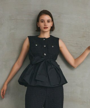 GRACE CONTINENTAL ツイードコンビジレ ブラック