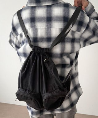 WEGO 【ユニセックス着用ITEM】ポケットデザインナップサック ブラック