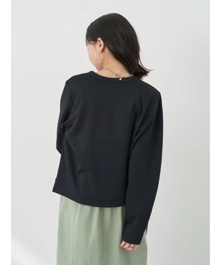 earth music&ecology パールスナップボタンカーディガン Black