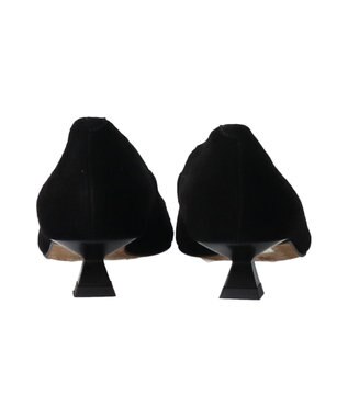 INTER-CHAUSSURES 【ANGEL ALARCON】ポインテッドトウオーナメントパンプス ブラックスウェード