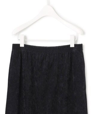 ICB L 【洗える】ストレッチスエード ナロースカート ブラック系