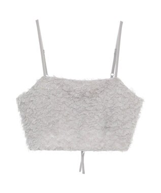 earth music&ecology フリンジミックスチュールビスチェ Light Gray