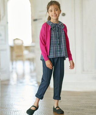 組曲 KIDS 【110-140cm】ブリティッシュ ブラウス グリーン系3