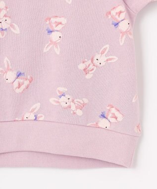 ANY KIDS アニマル 総柄 トレーナー ラベンダー×ウサギ