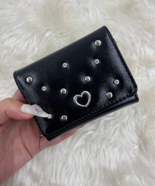 WEGO メタルハートスタッズウォレット ブラック