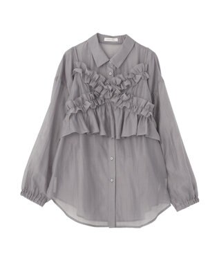 Green Parks 【WEB限定】ＳＥＴ２点フリルビスチェ＋シャツチュニックⅡ Charcoal Gray