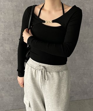 WEGO 【２点セット】カーデ付きアンサンブル ブラック