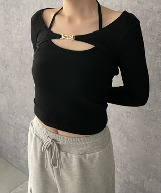 WEGO 【２点セット】カーデ付きアンサンブル ブラック