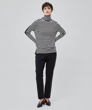 BEIGE， 【洗える】LA MONNAIE / タートルネックニット Navy×Ecru