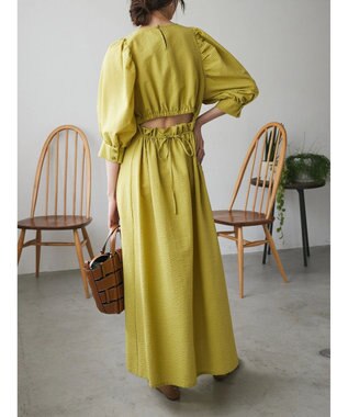 Green Parks AnriettMusee バックカットワークワンピース Lime Green