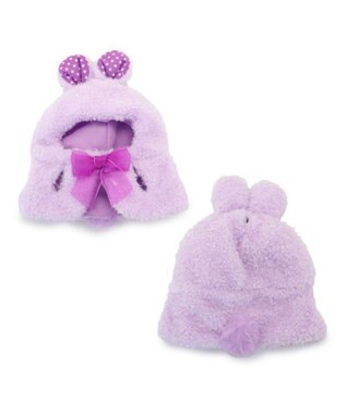 Mother garden しろたん ついてきちゃうマスコット 着せ替え服 《うさぎポンチョ 紫》 単品 うさぎポンチョ 紫