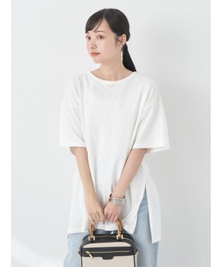 earth music&ecology バックスリットねじりチュニックＴ Off White