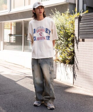 WEGO 【ユニセックス着用ITEM/MLサイズ展開】ドッキングカレッジスウェT（SS） オフホワイト