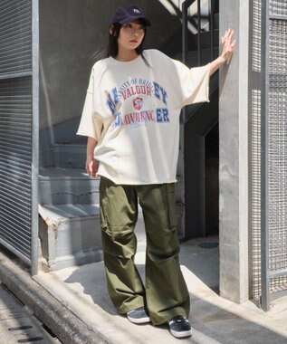 WEGO 【ユニセックス着用ITEM/MLサイズ展開】ドッキングカレッジスウェT（SS） オフホワイト