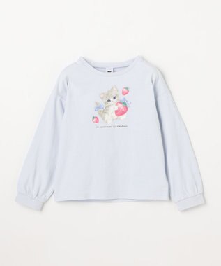 ANY KIDS 【Strawberry Collection】アートプリント 長袖Tシャツ サックスブルー