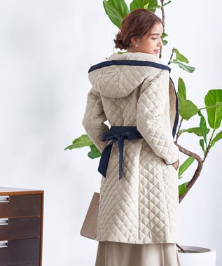 Tiaclasse ピーチスキン2wayキルティングロングコート アイボリー