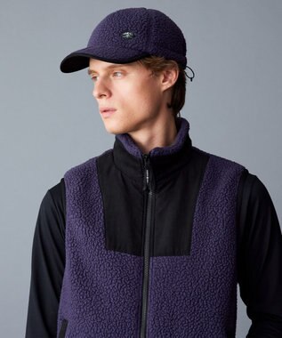 JOSEPH ABBOUD MOUNTAIN 【Eco素材/保温性】ポーラテック ボアフリース キャップ パープル系
