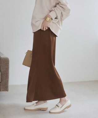 WEGO 【ANGIE VINTAGE】サテンマーメイドスカート ブラウン
