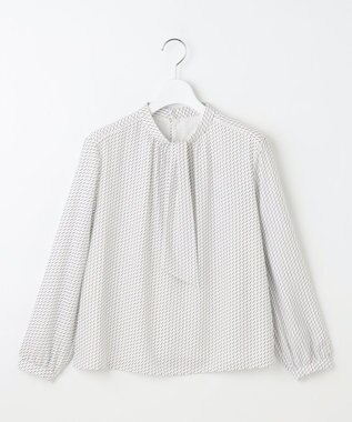 J.PRESS LADIES 幾何プリント モックネック カットソー ホワイト系5