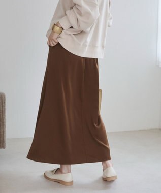 WEGO 【ANGIE VINTAGE】サテンマーメイドスカート ブラウン