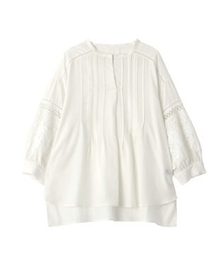 YECCA VECCA レース切替スキッパーブラウス Off White
