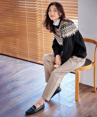 ANY 【ストレッチ/ウエストゴム】エニィーヒート テーパードパンツ ベージュ